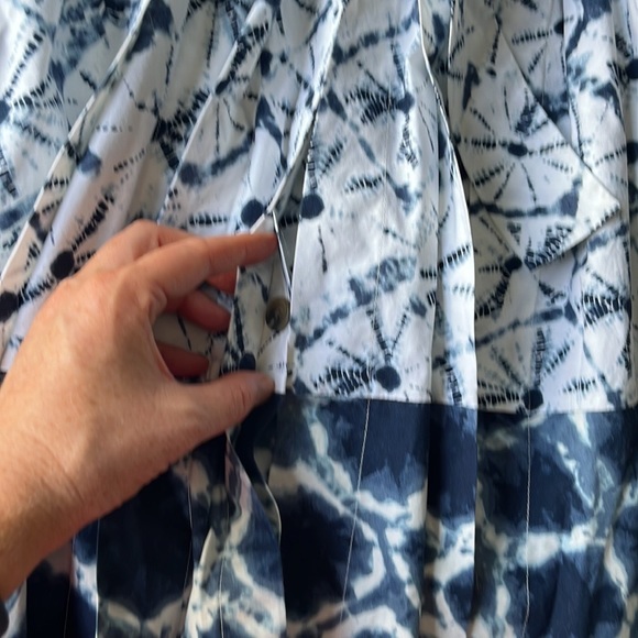 Thakoon anniversary edition dress blue white splatter watercolor pleated dress - Picture 7 of 11